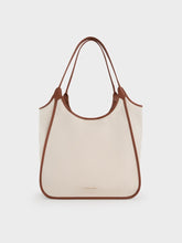 Charles & Ke*th -  Sianna Canvas Contrast-Trim Tote Bag - Taupe Canvas (AD-SEP)